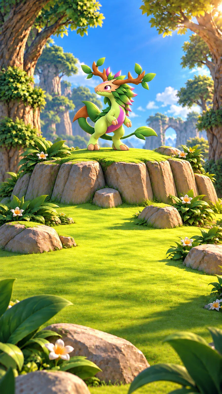 Ramastel, evolution 2, element Plant
